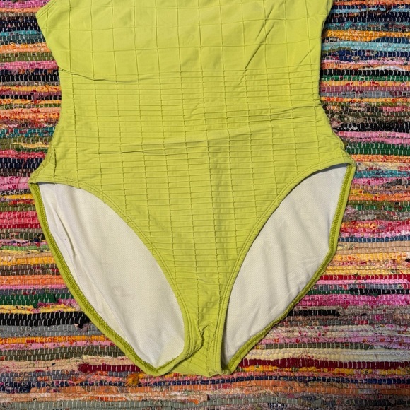 Vintage Anne Cole Neon Yellow One-Piece Swimsuit – Size 14 - Picture 2 of 5